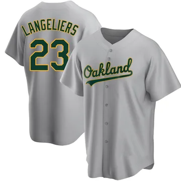 Shea Langeliers Men's Oakland Athletics Replica Road Jersey - Gray