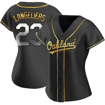 Shea Langeliers Women's Oakland Athletics Replica Alternate Jersey - Black Golden