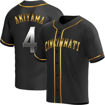 Shogo Akiyama Men's Cincinnati Reds Replica Alternate Jersey - Black Golden