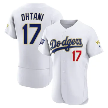 Shohei Ohtani Men's Los Angeles Dodgers Authentic 2021 Gold Program Player Jersey - White/Gold