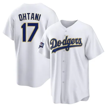 Shohei Ohtani Men's Los Angeles Dodgers Replica 2021 Gold Program Player Jersey - White/Gold