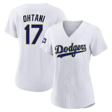 Shohei Ohtani Women's Los Angeles Dodgers Authentic 2021 Gold Program Player Jersey - White/Gold