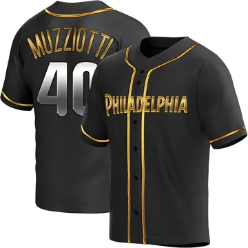 Simon Muzziotti Youth Philadelphia Phillies Replica Alternate Jersey - Black Golden