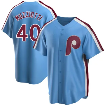 Simon Muzziotti Youth Philadelphia Phillies Replica Road Cooperstown Collection Jersey - Light Blue