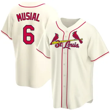 Stan Musial Men's St. Louis Cardinals Replica Alternate Jersey - Cream