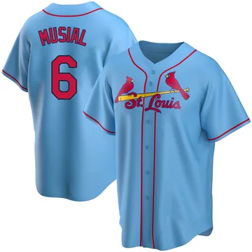 Stan Musial Men's St. Louis Cardinals Replica Alternate Jersey - Light Blue