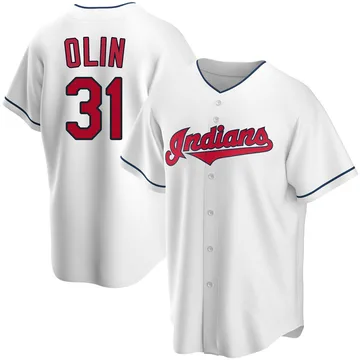 Steve Olin Men's Cleveland Guardians Replica Home Jersey - White