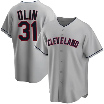 Steve Olin Men's Cleveland Guardians Replica Road Jersey - Gray