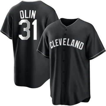 Steve Olin Youth Cleveland Guardians Replica Jersey - Black/White