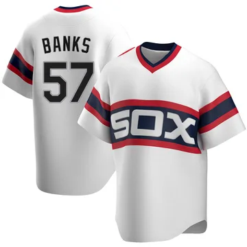 Tanner Banks Men's Chicago White Sox Replica Cooperstown Collection Jersey - White