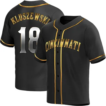 Ted Kluszewski Men's Cincinnati Reds Replica Alternate Jersey - Black Golden