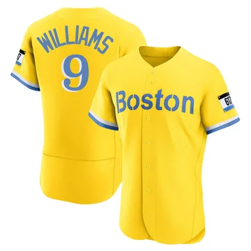 Ted Williams Men's Boston Red Sox Authentic Blue 2021 City Connect Jersey - Gold/Light