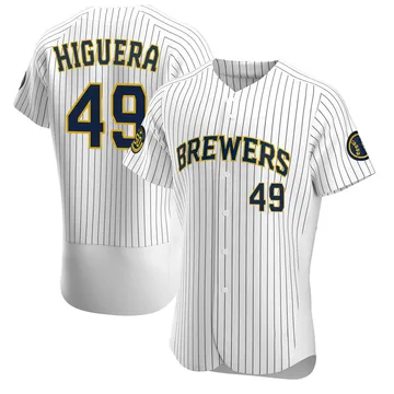 Teddy Higuera Men's Milwaukee Brewers Authentic Alternate Jersey - White