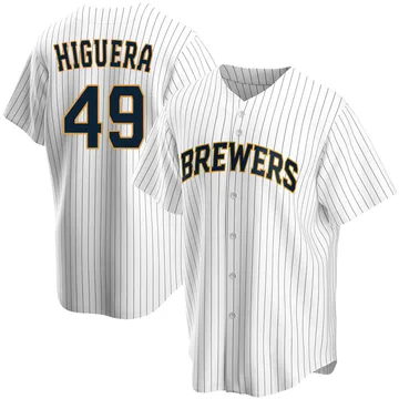 Teddy Higuera Men's Milwaukee Brewers Replica Home Jersey - White