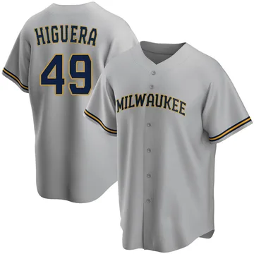 Teddy Higuera Men's Milwaukee Brewers Replica Road Jersey - Gray