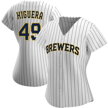 Teddy Higuera Women's Milwaukee Brewers Authentic Alternate Jersey - White/Navy