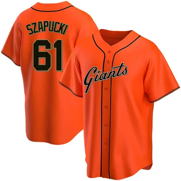 Thomas Szapucki Men's San Francisco Giants Replica Alternate Jersey - Orange