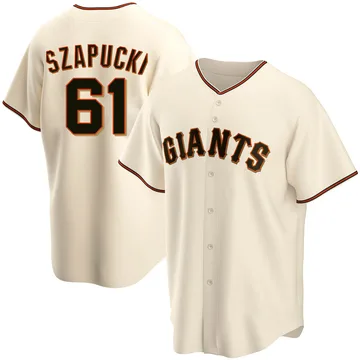 Thomas Szapucki Men's San Francisco Giants Replica Home Jersey - Cream