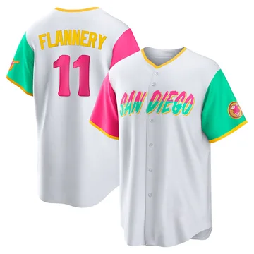 Tim Flannery Men's San Diego Padres Replica 2022 City Connect Jersey - White