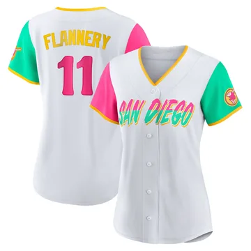 Tim Flannery Women's San Diego Padres Replica 2022 City Connect Jersey - White