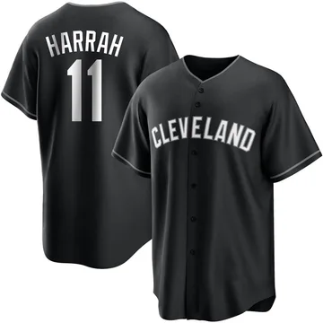 Toby Harrah Men's Cleveland Guardians Replica Jersey - Black/White