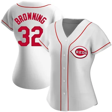 Tom Browning Women's Cincinnati Reds Authentic Home Jersey - White