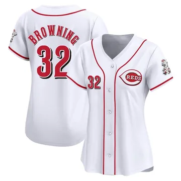 Tom Browning Women's Cincinnati Reds Limited Home Jersey - White