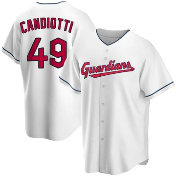 Tom Candiotti Men's Cleveland Guardians Replica Home Jersey - White