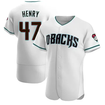 Tommy Henry Men's Arizona Diamondbacks Authentic Alternate Jersey - White/Teal