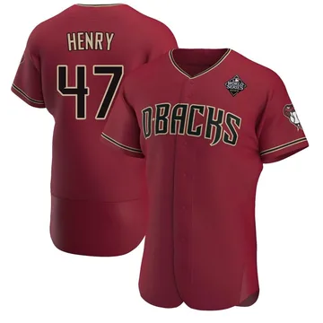 Tommy Henry Men's Arizona Diamondbacks Authentic Crimson Alternate 2023 World Series Jersey