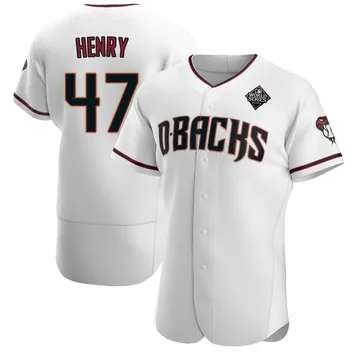 Tommy Henry Men's Arizona Diamondbacks Authentic Crimson Home 2023 World Series Jersey - White