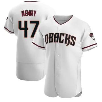 Tommy Henry Men's Arizona Diamondbacks Authentic Home Jersey - White/Crimson