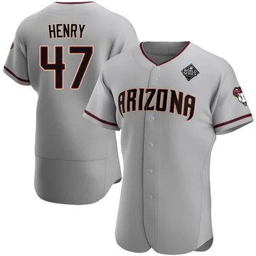 Tommy Henry Men's Arizona Diamondbacks Authentic Road 2023 World Series Jersey - Gray