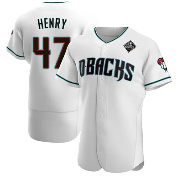 Tommy Henry Men's Arizona Diamondbacks Authentic Teal Alternate 2023 World Series Jersey - White