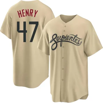 Tommy Henry Men's Arizona Diamondbacks Replica 2021 City Connect Cool Base Jersey - Gold