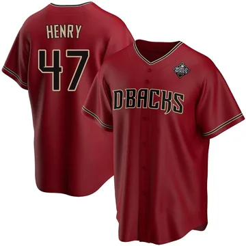 Tommy Henry Men's Arizona Diamondbacks Replica Alternate 2023 World Series Jersey - Red