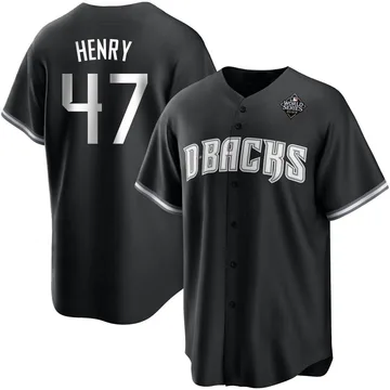 Tommy Henry Men's Arizona Diamondbacks Replica Black 2023 World Series Jersey - White