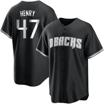 Tommy Henry Men's Arizona Diamondbacks Replica Jersey - Black/White