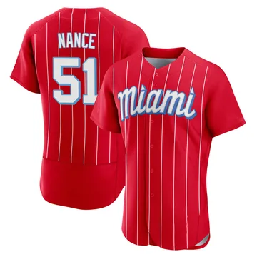 Tommy Nance Men's Miami Marlins Authentic 2021 City Connect Jersey - Red