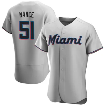 Tommy Nance Men's Miami Marlins Authentic Road Jersey - Gray