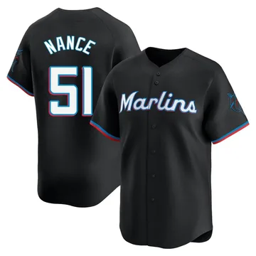 Tommy Nance Men's Miami Marlins Limited Alternate Jersey - Black