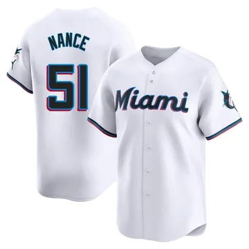 Tommy Nance Men's Miami Marlins Limited Home Jersey - White