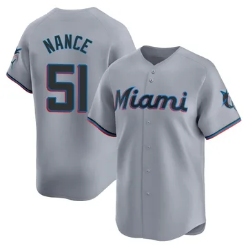 Tommy Nance Men's Miami Marlins Limited Road Jersey - Gray