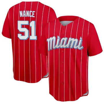 Tommy Nance Men's Miami Marlins Replica 2021 City Connect Jersey - Red