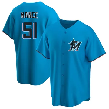 Tommy Nance Men's Miami Marlins Replica Alternate Jersey - Blue