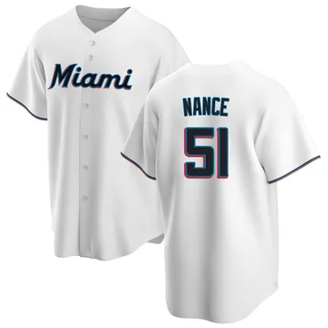 Tommy Nance Men's Miami Marlins Replica Home Jersey - White