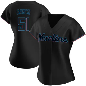 Tommy Nance Women's Miami Marlins Authentic Alternate Jersey - Black