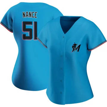 Tommy Nance Women's Miami Marlins Authentic Alternate Jersey - Blue