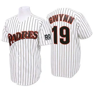 Tony Gwynn Men's San Diego Padres Authentic Strip Throwback Jersey - White/Blue