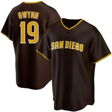 Tony Gwynn Men's San Diego Padres Replica Road Jersey - Brown